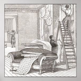 Entwerfen des Herr-Vintagen Innendekorateurs Poster