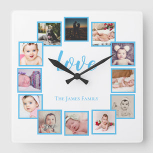 Entwerfen eines 12 Personalisierten Collage Quadratische Wanduhr
