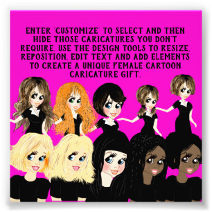 Entwerfen eines Geschenkes für weibliche Cartoon m Fotodruck