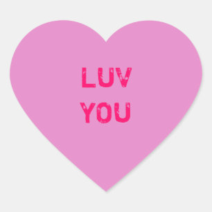 Entwerfen Sie einen rosa Conversation Heart-Aufkle Herz-Aufkleber