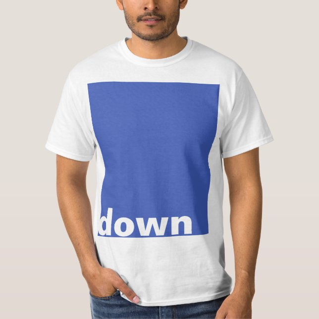 Entwerfen Sie einfach "Rechteck blau unten" + Ihre T-Shirt (Vorderseite)