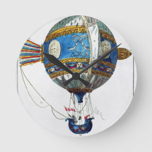 Entwerfen Sie für einen Heißluftballon mit einem Runde Wanduhr