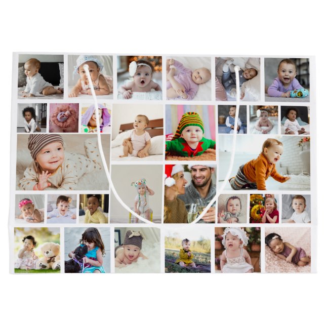 Entwerfen Sie Ihr eigenes 30 Foto Collage Poster Große Geschenktüte (Rückseite)