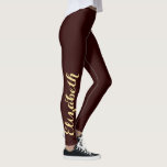 Entwerfen Sie Ihr eigenes braunes Gold stilvoll Pe Leggings<br><div class="desc">Maßgeschneiderte, personalisierte, schöne, elegante Imitate mit dunkelbrauner Typografie, coole, schicke, stilvolle, moderne, trendige, atemberaubende, handgenähte Frauen in voller Länge Party trainieren Yoga-Fitnessstudio mit Leggings Hosen, das sich ausdehnt, um Ihren Körper anzupassen, Schläge an allen richtigen Stellen, sich nach dem Waschen zurückprallt und nicht bei wiederholter Kleidung ihre Form verliert. Geben...</div>