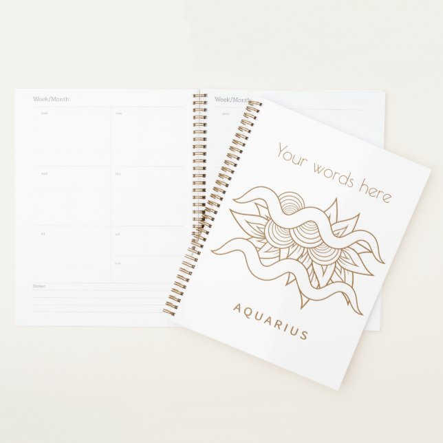 Entwerfen Sie Ihr eigenes elegantes Gold & White A Planer (Anzeige)