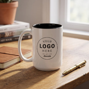Entwerfen Sie Ihr eigenes Firmenlogo-Design Zweifarbige Tasse