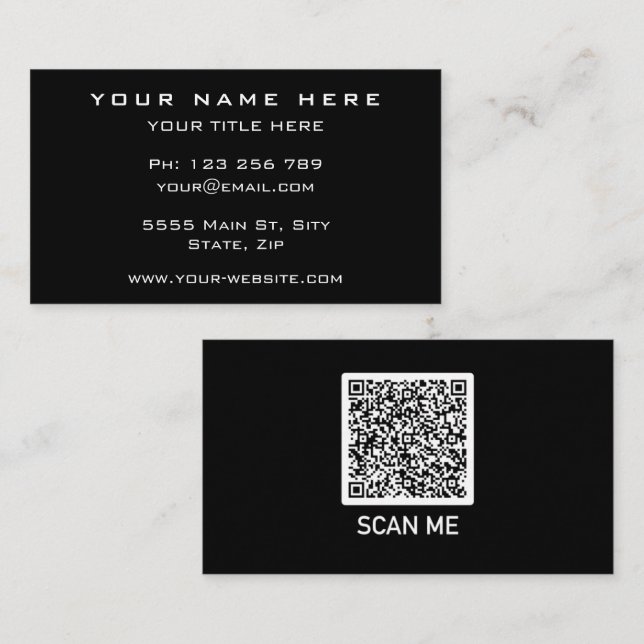 Entwerfen Sie Ihr eigenes QR-Code-Business-Kartenb Visitenkarte (Vorne/Hinten)