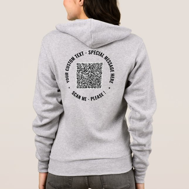 Entwerfen Sie Ihr eigenes QR-Code-Hoodie-Beispiel  Hoodie (Rückseite)