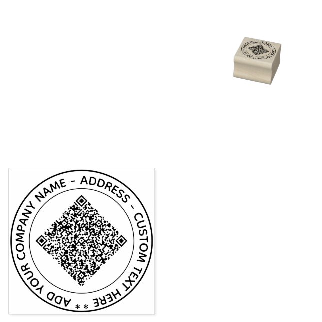 Entwerfen Sie Ihr eigenes QR Code Round-Rubber-Bri Gummistempel (Stempel)