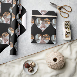 Entwerfen Sie Ihr eigenes Single Herz gestalten Fo Geschenkpapier