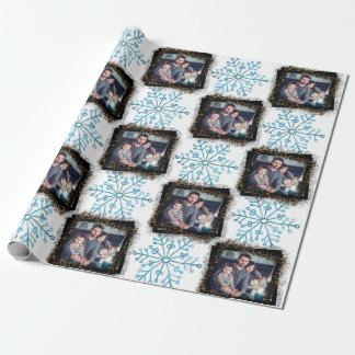 Entwerfen Sie Ihr eigenes SnowFlake Leopard-Foto Geschenkpapier