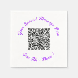 Entwerfen Sie Ihr eigenes Text- und QR-Code-Tasche Serviette