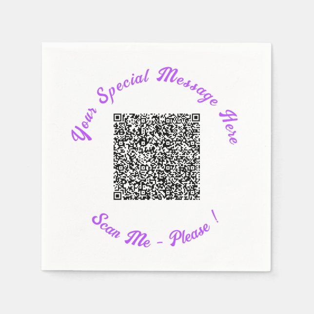Entwerfen Sie Ihr eigenes Text- und QR-Code-Tasche Serviette (Vorderseite)