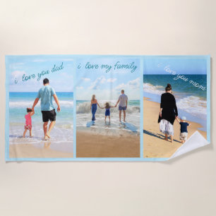 Entwerfen Sie Ihr Familienfoto-Collage-Strandtuch- Strandtuch
