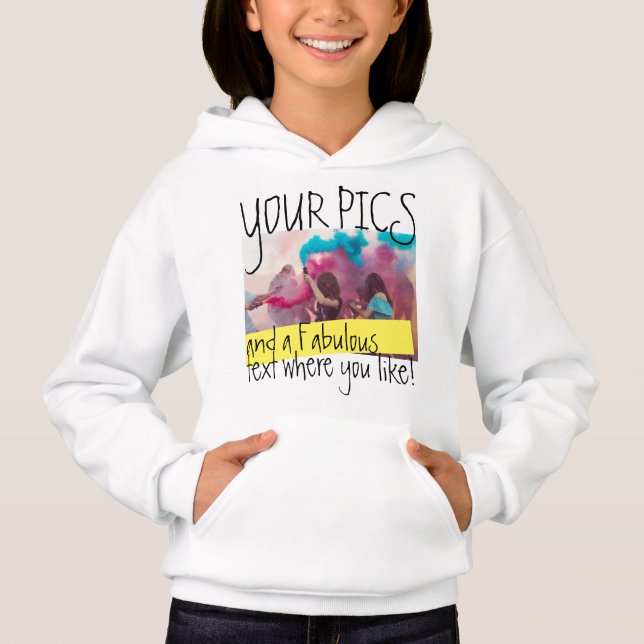 Entwerfen Sie Ihr Sweatshirt! Personalisiertes Fot Hoodie (Vorderseite)