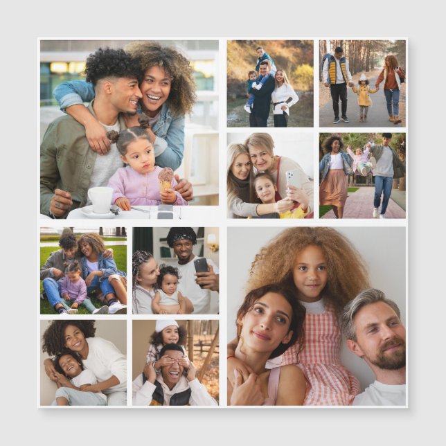 Entwerfen Sie Ihre eigene 10 FotoCollage Magnetkarte (Vorderseite)