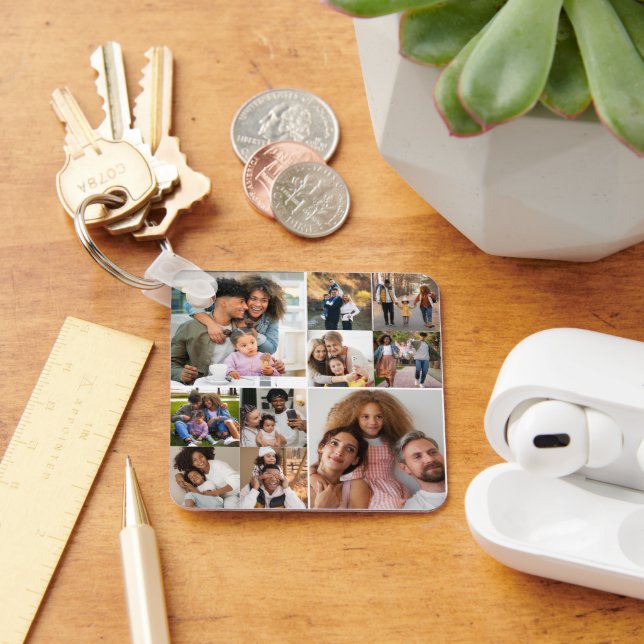 Entwerfen Sie Ihre eigene 10 FotoCollage Schlüsselanhänger (Schreibtisch)