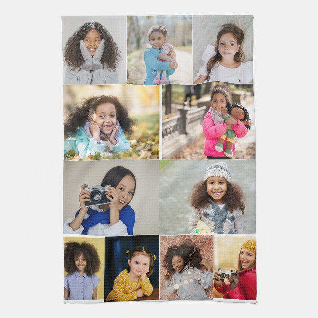 Entwerfen Sie Ihre eigene 11 FotoCollage Geschirrtuch (Vertikal)