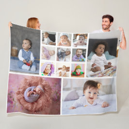 Entwerfen Sie Ihre eigene 13 FotoCollage Fleecedecke