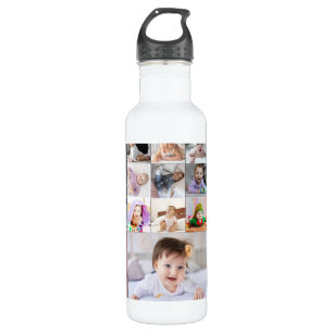 Entwerfen Sie Ihre eigene 14 FotoCollage Edelstahlflasche