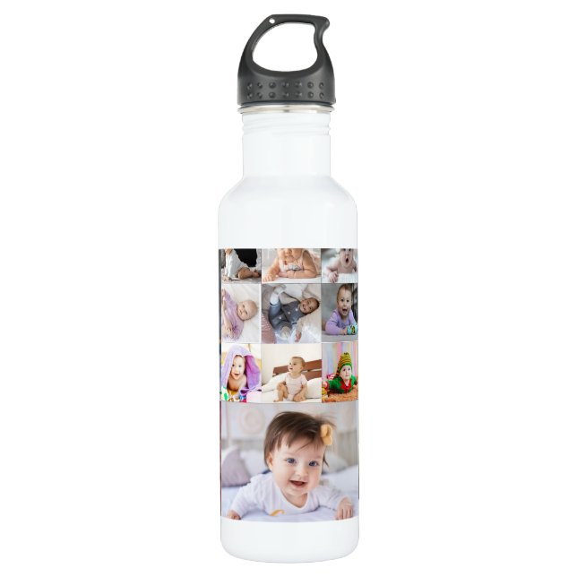 Entwerfen Sie Ihre eigene 14 FotoCollage Edelstahlflasche (Vorderseite)