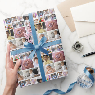 Entwerfen Sie Ihre eigene 14 FotoCollage Geschenkpapier