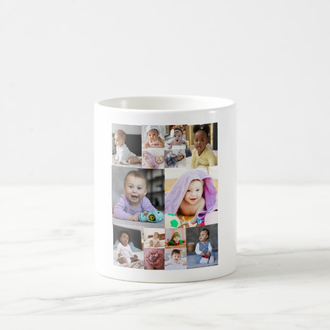 Entwerfen Sie Ihre eigene 14 FotoCollage Kaffeetasse (Mittel)