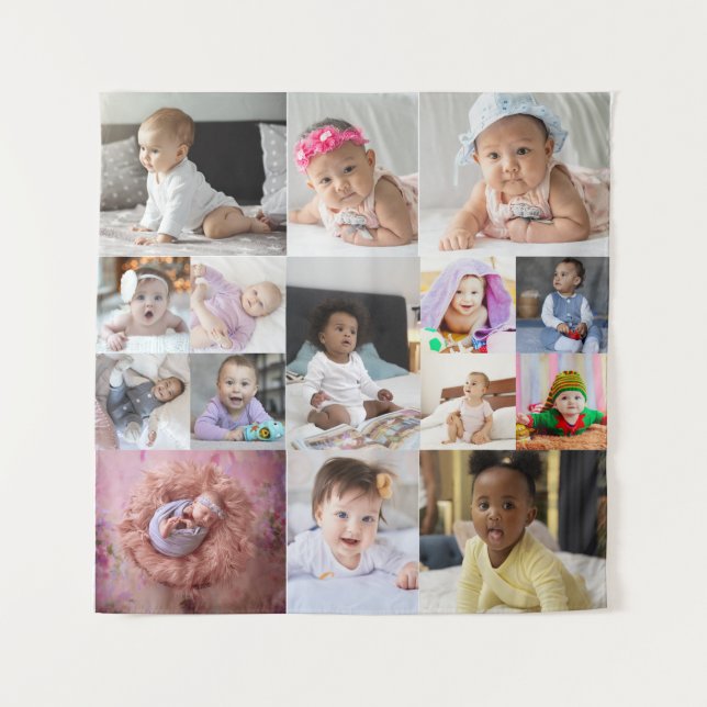 Entwerfen Sie Ihre eigene 15 FotoCollage Wandteppich (Vorderseite)