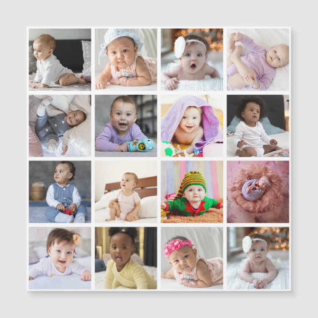 Entwerfen Sie Ihre eigene 16 FotoCollage Magnetkarte (Vorderseite)