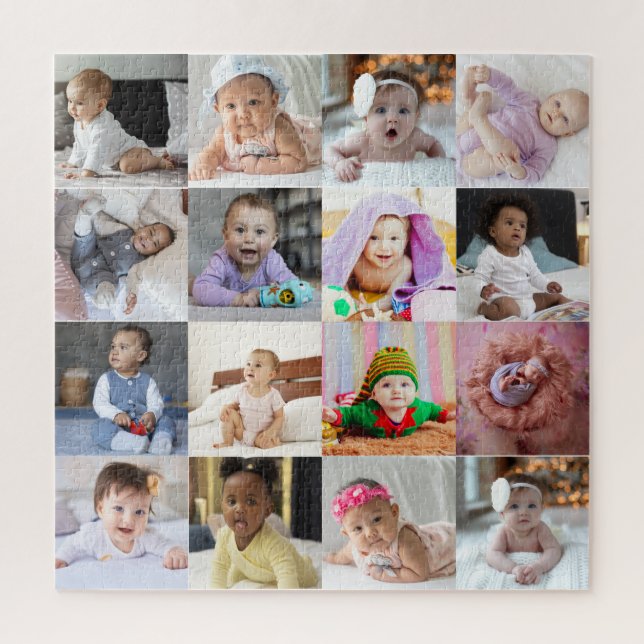 Entwerfen Sie Ihre eigene 16 FotoCollage Puzzle (Vertikal)