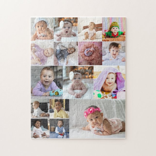 Entwerfen Sie Ihre eigene 16 FotoCollage Puzzle (Vertikal)