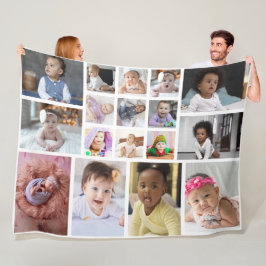 Entwerfen Sie Ihre eigene 17 FotoCollage Fleecedecke