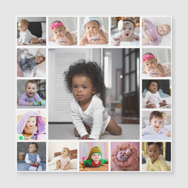 Entwerfen Sie Ihre eigene 17 FotoCollage Magnetkarte (Vorderseite)