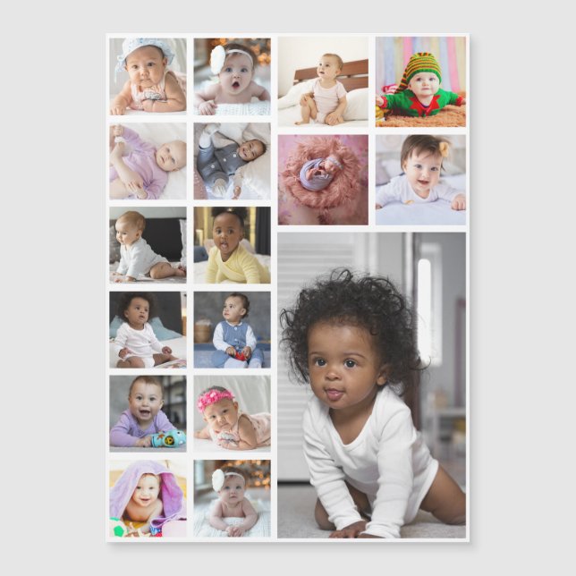 Entwerfen Sie Ihre eigene 17 FotoCollage Magnetkarte (Vorderseite)