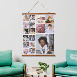Entwerfen Sie Ihre eigene 17 FotoCollage Wandteppich Mit Holzrahmen