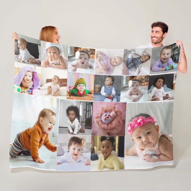 Entwerfen Sie Ihre eigene 18 FotoCollage Fleecedecke (Beispiel)