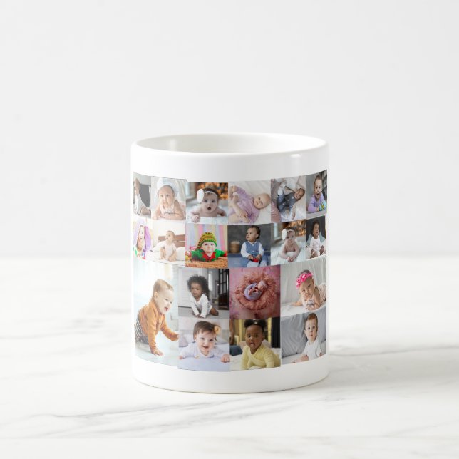 Entwerfen Sie Ihre eigene 19 FotoCollage Kaffeetasse (Mittel)