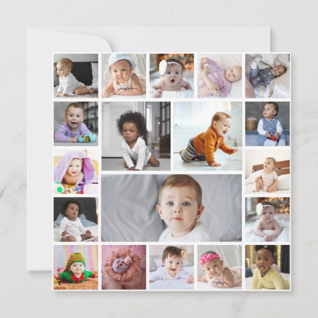 Entwerfen Sie Ihre eigene 19 FotoCollage Karte (Vorderseite)