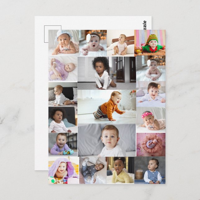 Entwerfen Sie Ihre eigene 19 FotoCollage Postkarte (Vorne/Hinten)