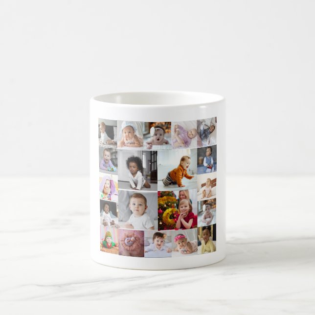 Entwerfen Sie Ihre eigene 20 FotoCollage Kaffeetasse (Mittel)