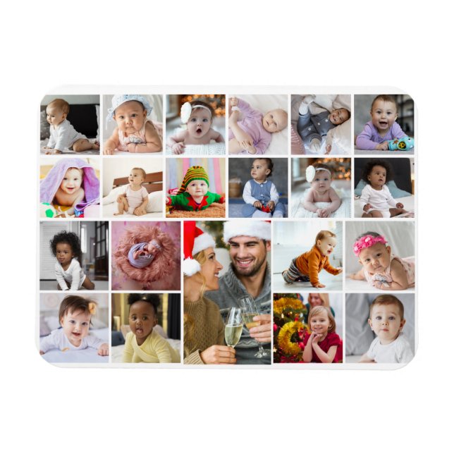 Entwerfen Sie Ihre eigene 21 FotoCollage Magnet (Horizontal)