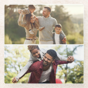 Entwerfen Sie Ihre eigene 2-FotoCollage Glasuntersetzer