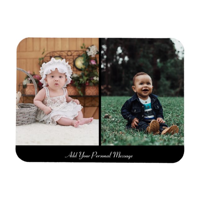 Entwerfen Sie Ihre eigene 2-FotoCollage Magnet (Horizontal)