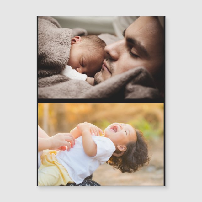 Entwerfen Sie Ihre eigene 2-FotoCollage Magnetkarte (Vorderseite)