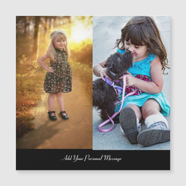 Entwerfen Sie Ihre eigene 2-FotoCollage Magnetkarte (Vorderseite)