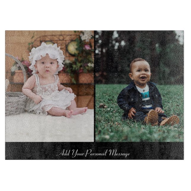 Entwerfen Sie Ihre eigene 2-FotoCollage Schneidebrett (Vorderseite)