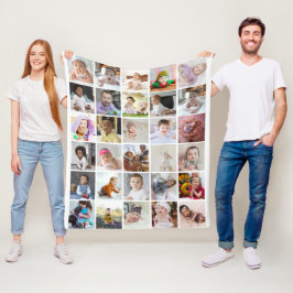 Entwerfen Sie Ihre eigene 30 FotoCollage Fleecedecke