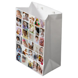 Entwerfen Sie Ihre eigene 30 FotoCollage Mittlere Geschenktüte