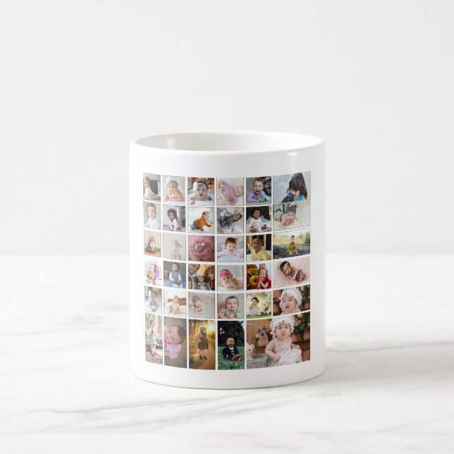 Entwerfen Sie Ihre eigene 35 FotoCollage Kaffeetasse (Mittel)