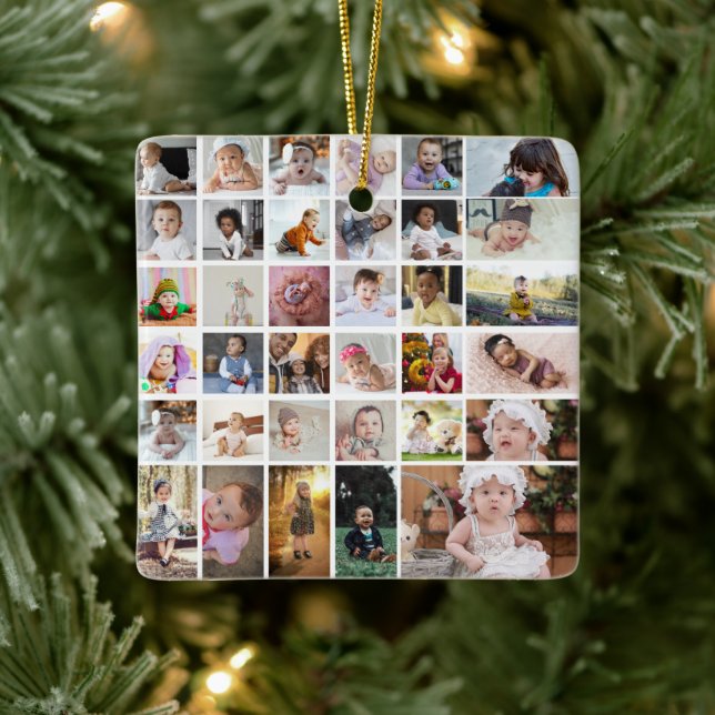 Entwerfen Sie Ihre eigene 35 FotoCollage Keramikornament (Baum)